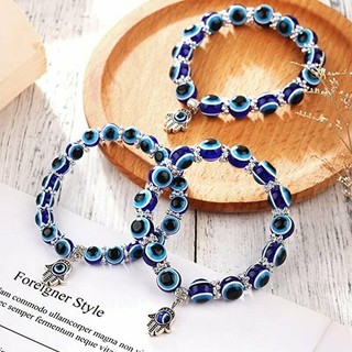 Pulseira Olho Grego Gordo Com Mao De Hansa Protecao Energia