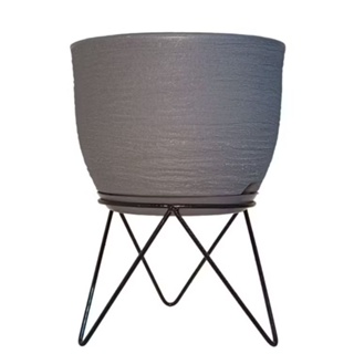 vaso para plantas bojo escovado N1 33x30cm com prato e tripé em Oferta na Shopee