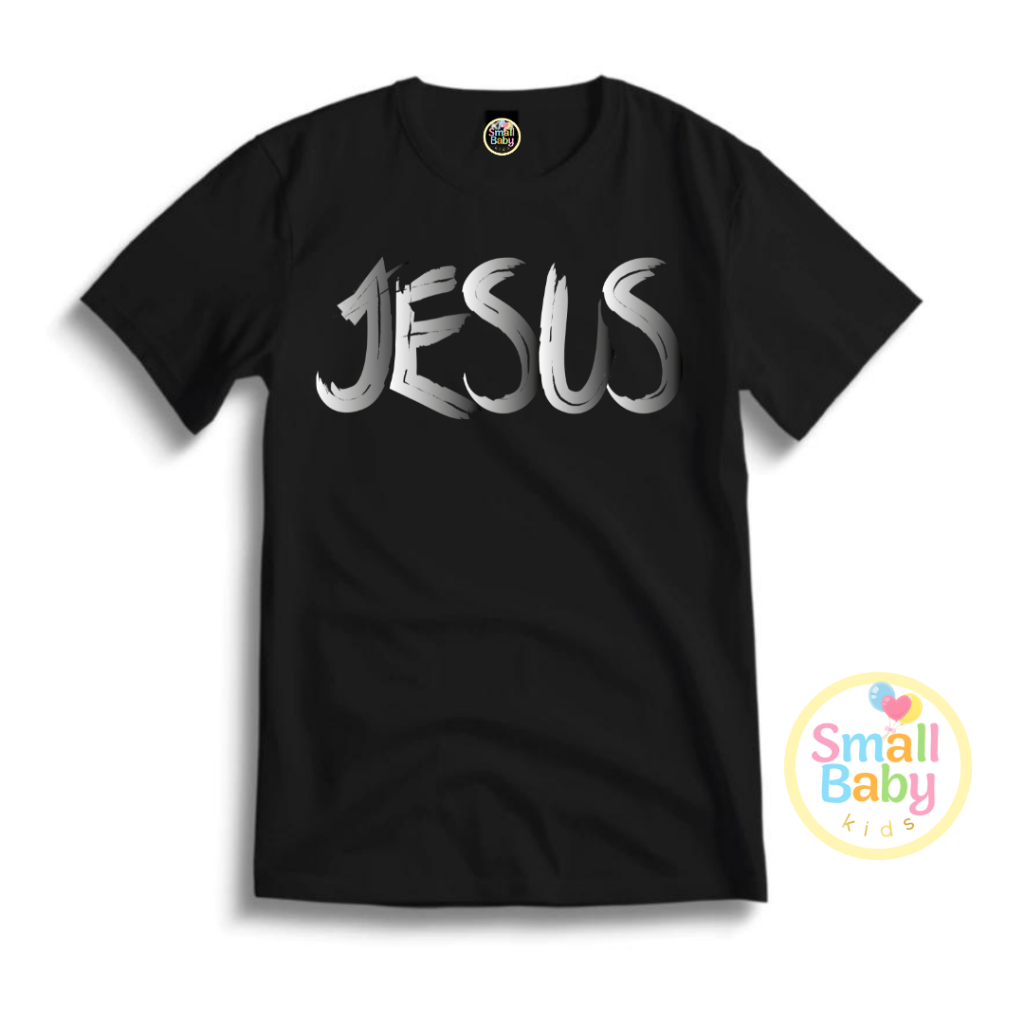 Camiseta/ Camisa Infantil / Juvenil/ Unissex Jesus Escrito Cinza Em Algodão em Oferta na Shopee