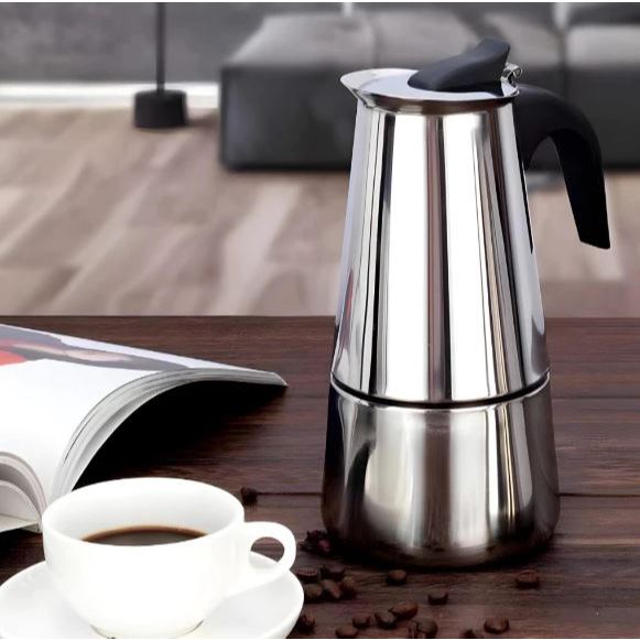 Máquina de Café Cafeteira Italiana 9 Xícaras Expresso em Inox- 450ml em Oferta na Shopee