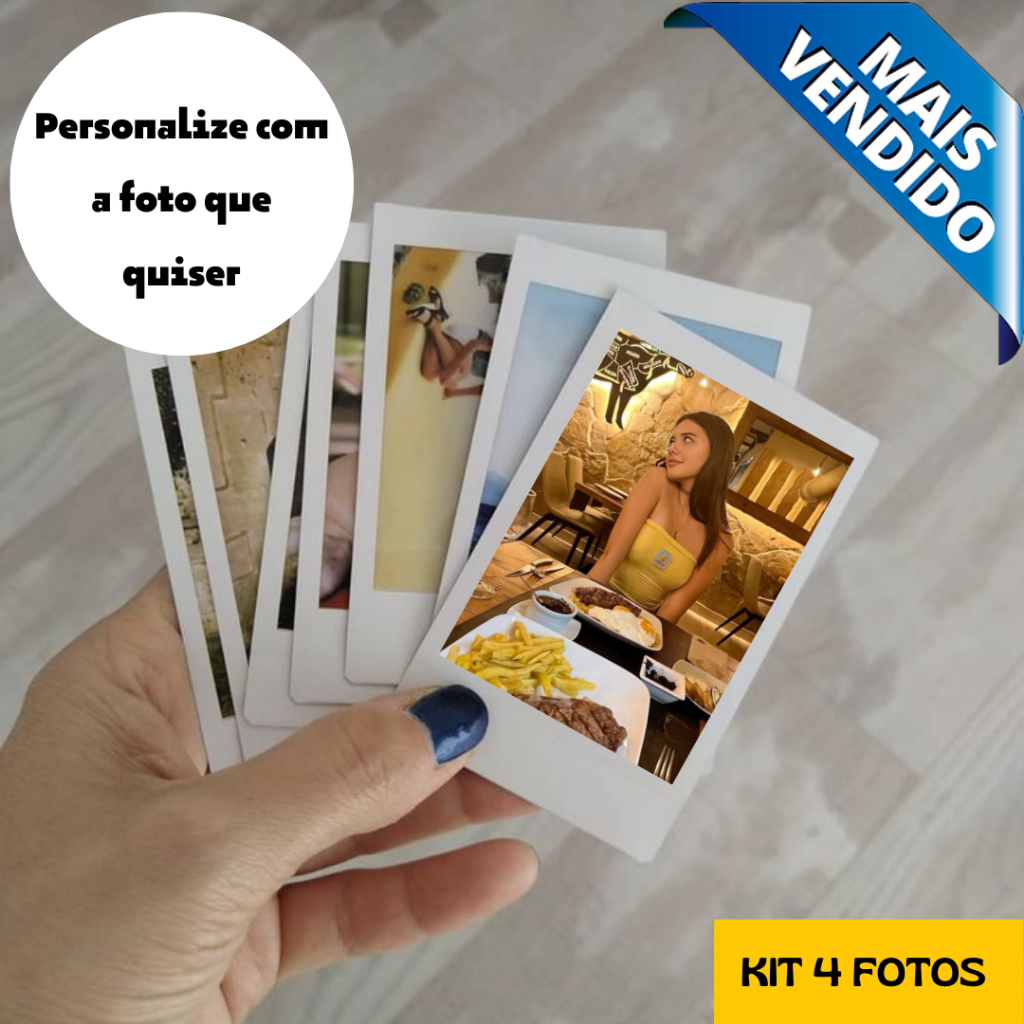 Kit 4 Mini fotos Revelação Personalizado - Cabe na Capinha do Celular Papel Foto Full HD Casal em Oferta na Shopee
