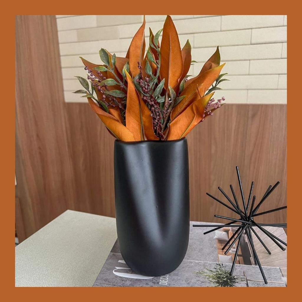 Vaso Orgânico Decorativo em Cerâmica Vaso G ou P Decoração de Sala Escritório Rack Flor Lego 01Peça