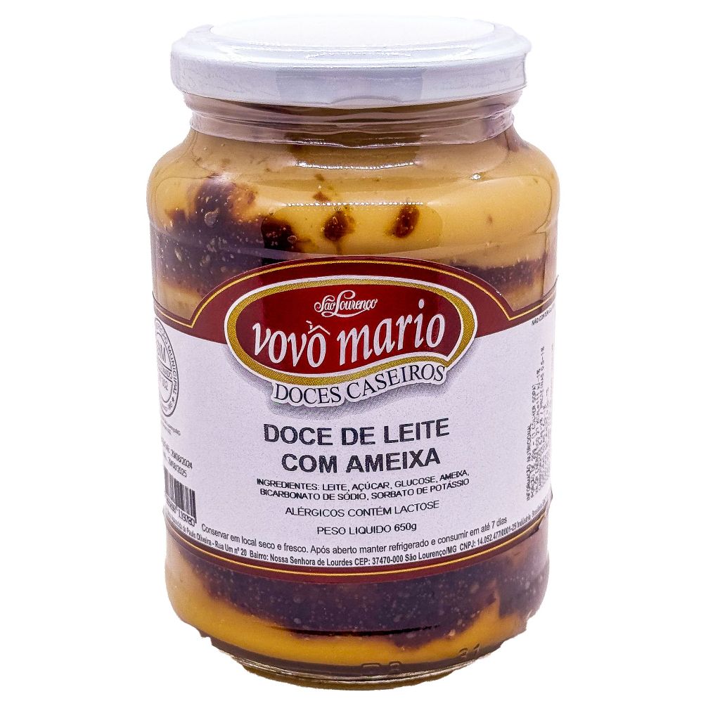 Doce de Leite com Ameixa com Açúcar Sem Glúten Pote 650g​ Doce Vovô Mário