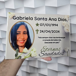 Lápide Azulejo para tumulo com foto e frase personalizada em Oferta na Shopee