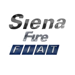 emblemas letreiro Fiat Siena Fire peça cromada fita 3M kit 3 Peças ano modelo 2000 a 2006