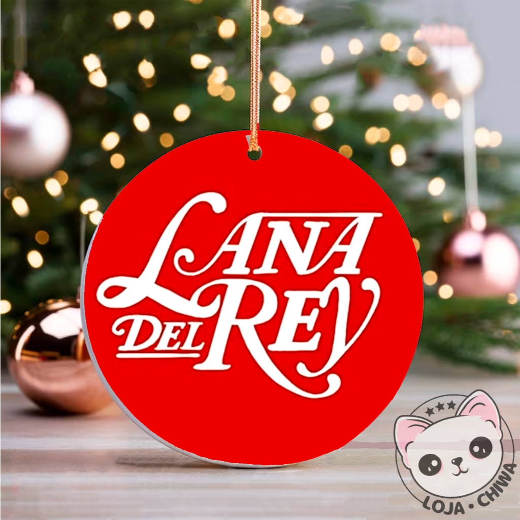 Enfeite de Lana del Rey Merry Christmas Ornamento Festas em Madeira