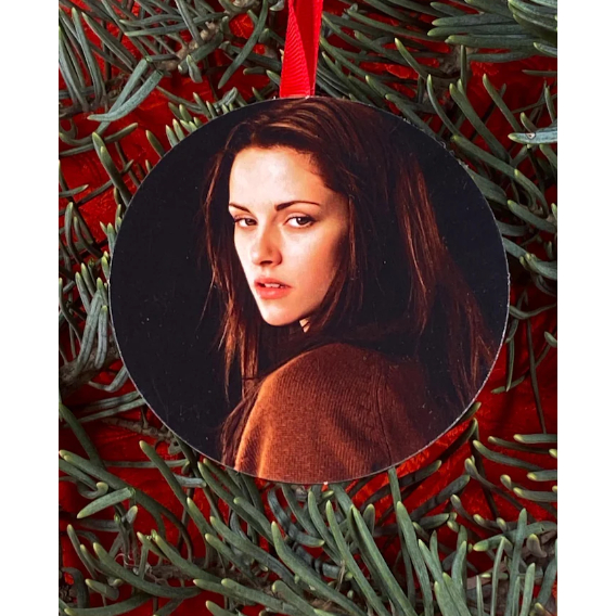 Enfeite de Natal Festas Bella Swann Crepusculo  Merry Christmas Ornamento Festas em Madeira