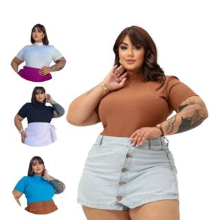 Body Feminino Manguinha Curta Plus Size Blusa Estilo Zara Bori Tendencia Elegante Bore Ribana Verão Moda Evangélica P018 em Oferta na Shopee