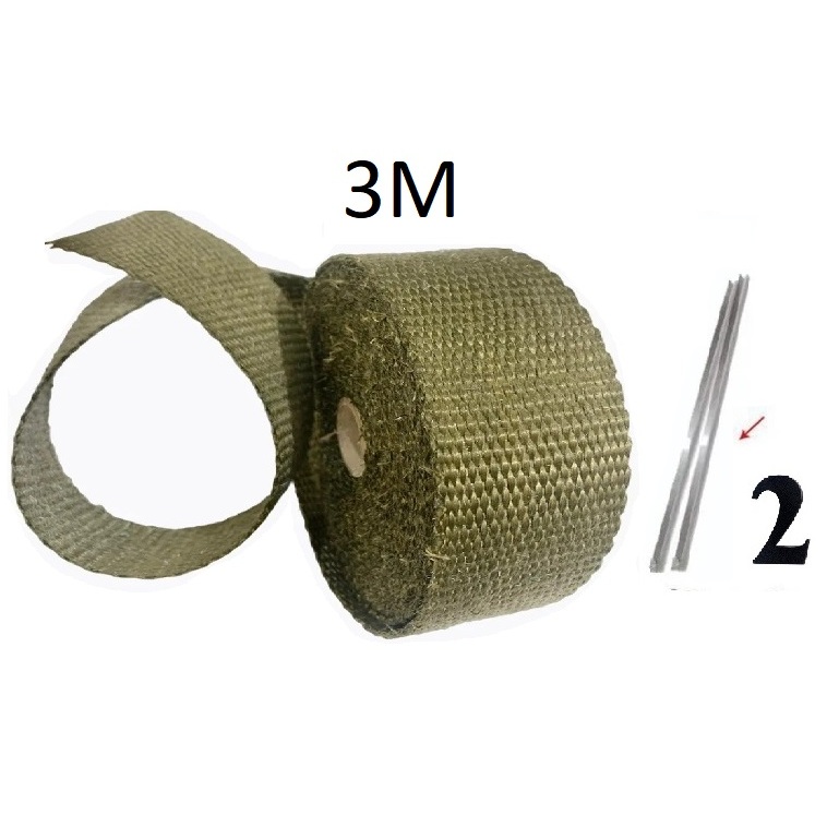 Fita Termica Termotape Titanium 3 Metros + 2 Abraçadeiras Carro Moto Isolação Térmica Escapamento