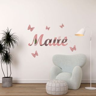 Kit Nome Acrílico Espelhado COM 5 borboletas Decorativas de Parede em Oferta na Shopee