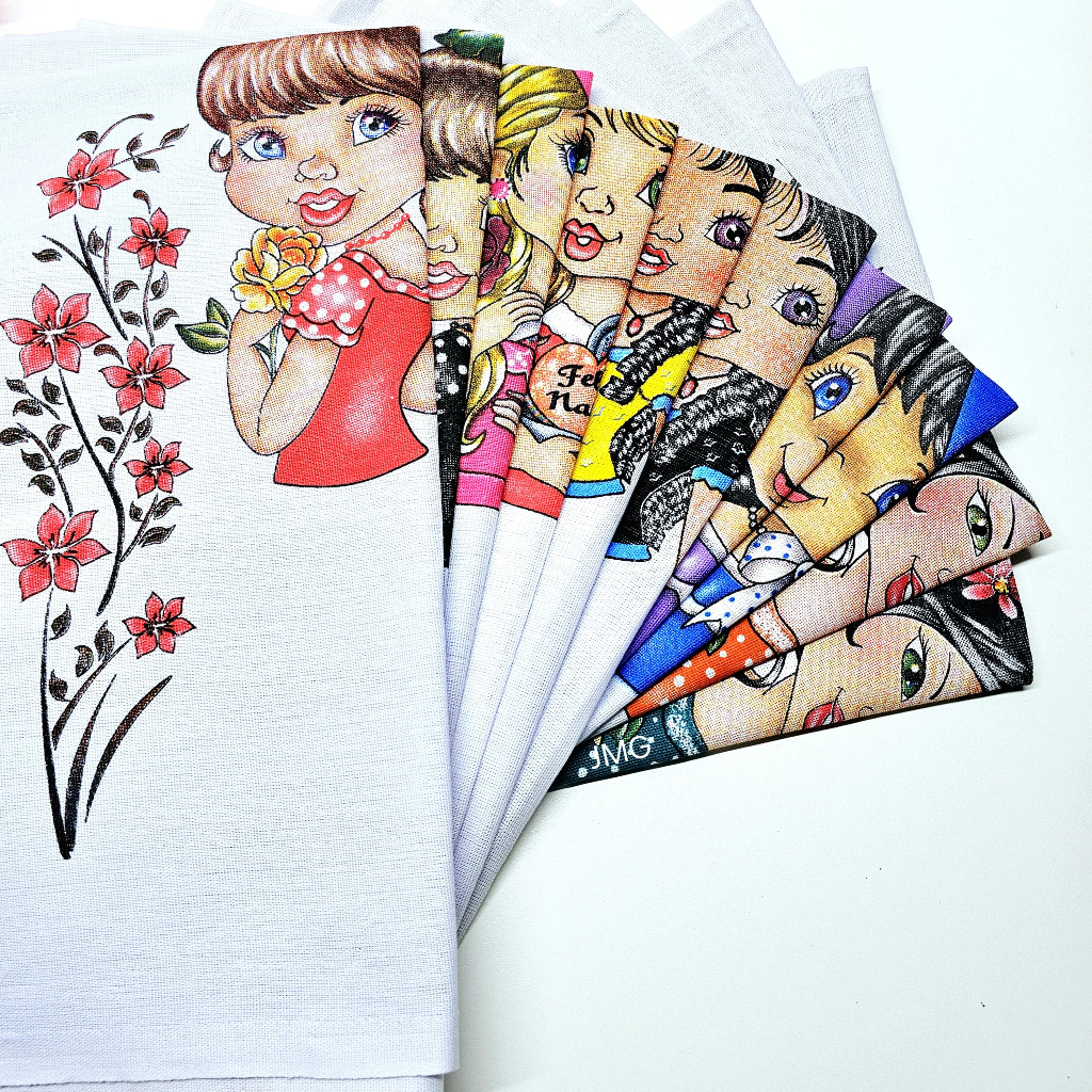 Pano De Prato Boneca Lindos Copa Cozinha Guardanapo Kit 05 Decoraçao Artesanato Pintura Saia De Croche Tamanho Grande