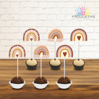 50 Tags de Docinho para Festa Arco Iris Boho (Fazemos todos os temas, consulte via chat) em Oferta na Shopee