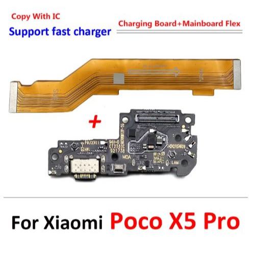Placa Conector Carga + Cabo Main Flex Sub Placa Mãe Para Redmi Note 12 pro 5G / X5 Pro 5G