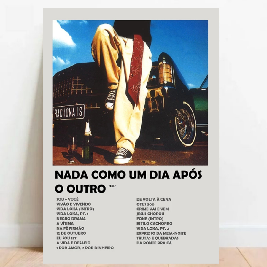 Quadro Placa Decorativa Racionais Albuns sem moldura Preta em Oferta na Shopee