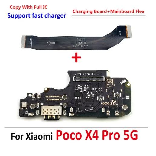 2 KITS Placa Conector Carga + Cabo Main Flex Sub Placa Mãe Para Redmi Note 11 pro 5G / X4 Pro 5G