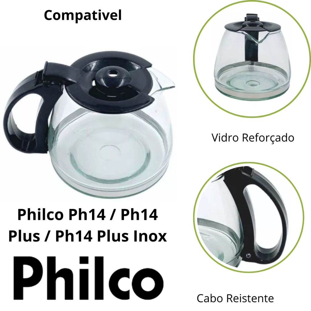 Jarra Para Cafeteira Philco Ph14 / Ph14 Plus / Ph14 Plus Inox Compatível