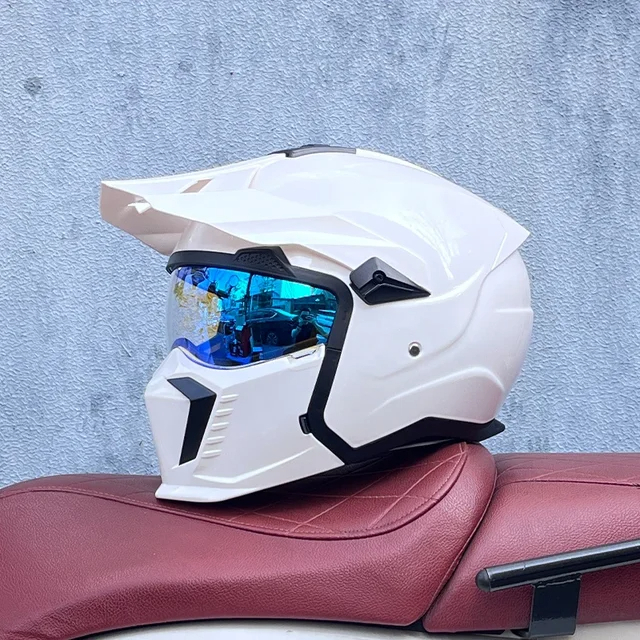 Capacete Retro de Motocicleta Unissex - Modelo Full Face e Meio Capacete, Certificação DOT