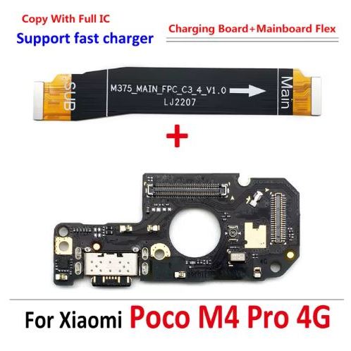 2 KITS Placa Conector Carga + Cabo Main Flex Sub Placa Mãe Para Redmi Note 11 4g Note 11s  M4 pro 4G