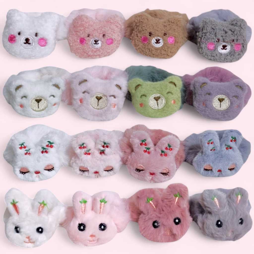 Acessório de Cabelo Elástico de Pelúcia Animais Fofinhos Coelho Urso Orelhinhas Scrunchie Estilo Kawaii Moda Xuxinha em Oferta na Shopee