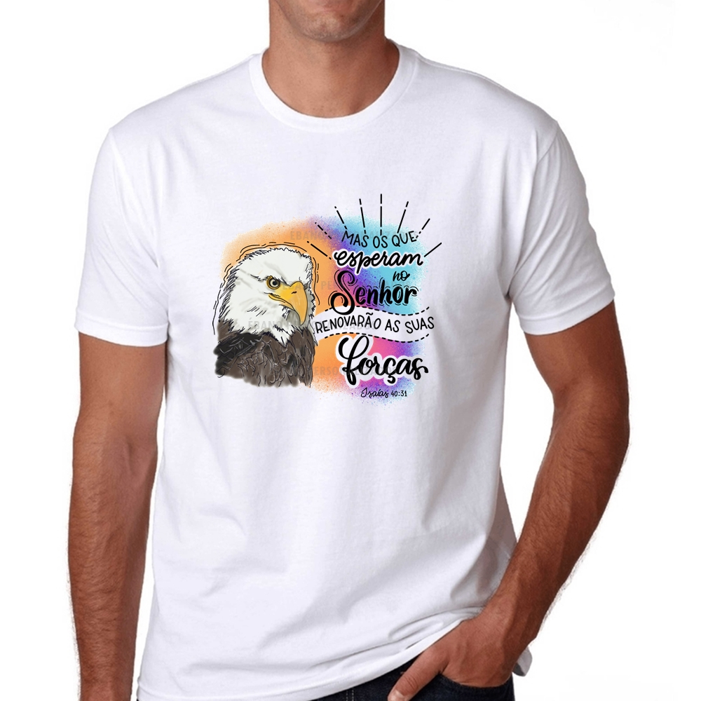 Camiseta Isaías 40:31 Mas os que esperam no Senhor renovarão as suas forças