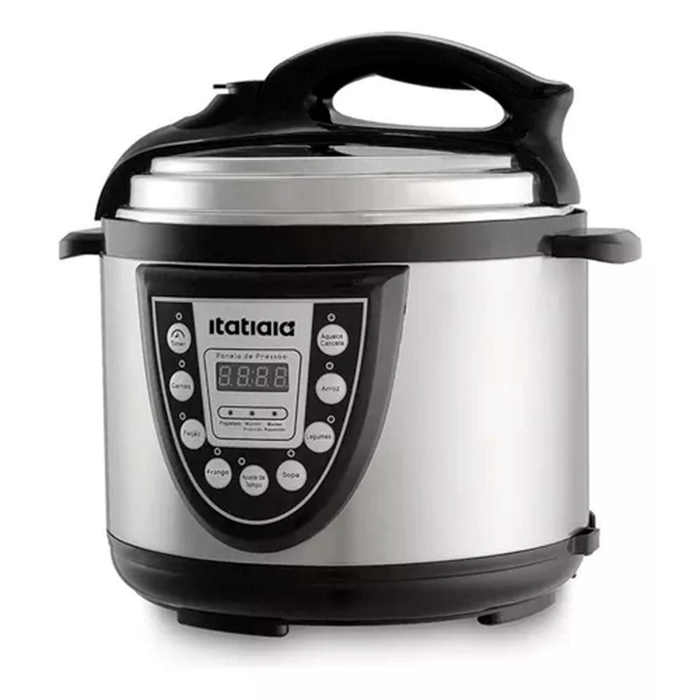 Panela de Pressão Eletrica Itatiaia Midi 5L Inox com Preto 220V - Home Appliances