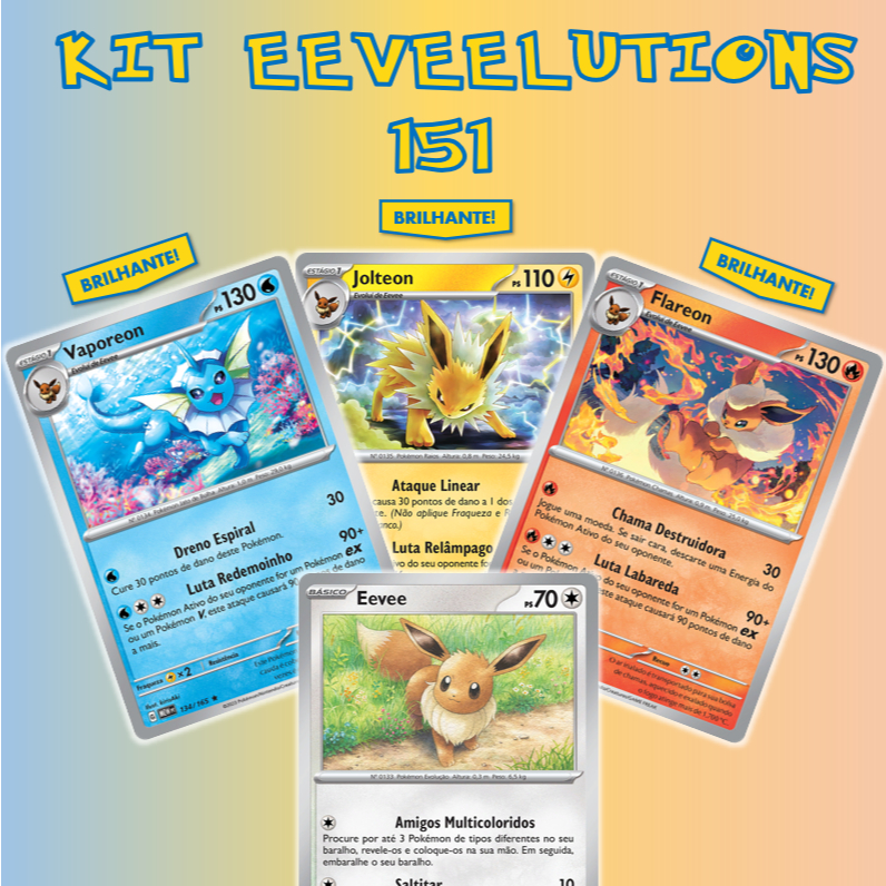 Carta Pokémon Eeveelutions Diversos Modelos Eevee Flareon Vaporeon Jolteon Leafeon Glaceon Sylveon Espeon Umbreon