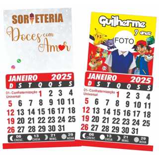 Lembrancinha Mini calendário 2026 - lembrancinha personalizado para ima de geladeira - festas -  empresas- manta adesiva em Oferta na Shopee