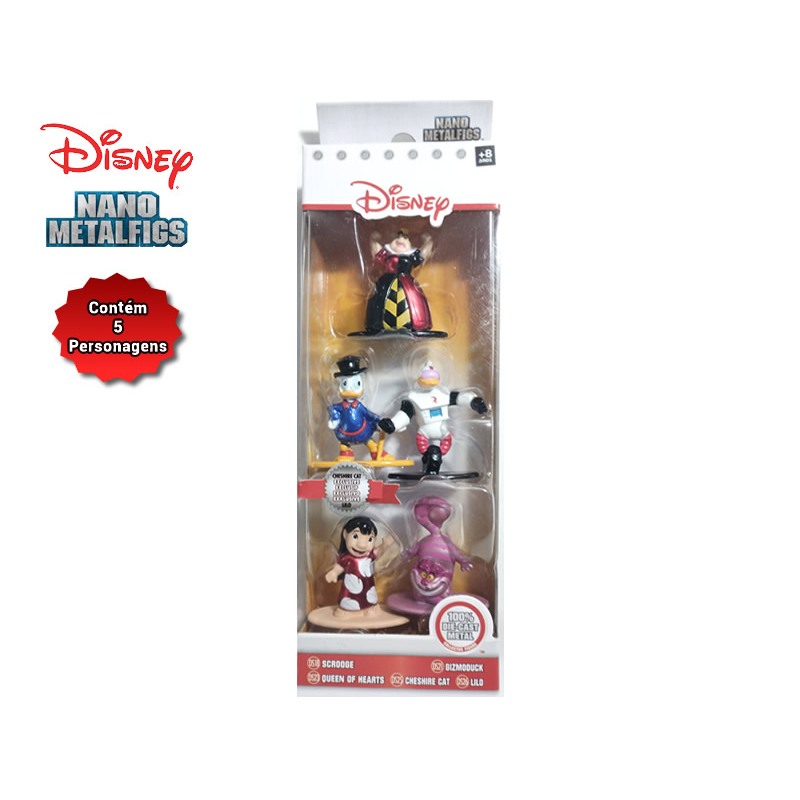 DISNEY NANOMETALFIGS : SCROOGE, GIZMODUCK, QUEEN OF HEARTS, CHESHIRE CAT & LILO