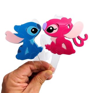 Tiara de Cabelo Infantil em Acrílico Stitch , Angel, Capivara e Hello Kitty / Disney / Turma Sanrio