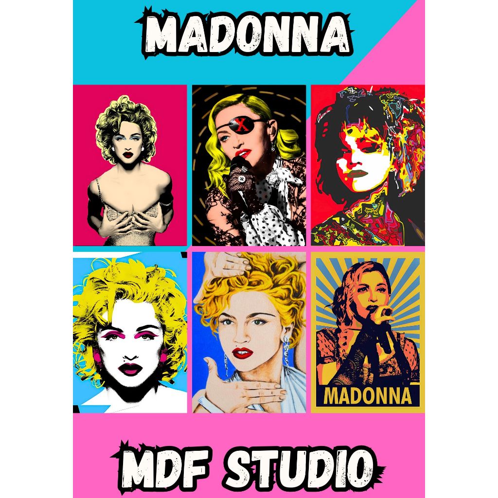 Placas Quadros Decorativos - Posters Exclusivos de Madonna  Ícone da Música e Estilo POP ART