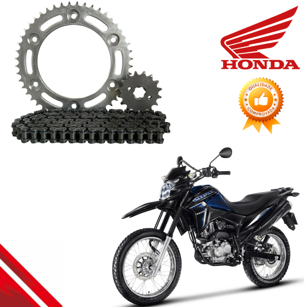 Kit Relação Transmissão NXR Bros 160 XRE 190 Padrão Mod. Original em Oferta na Shopee