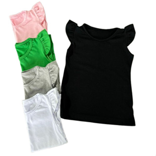 Blusa infantil  Menina Verão Manga Curta Franzida Sem Estampa 1 ao 10 em Oferta na Shopee