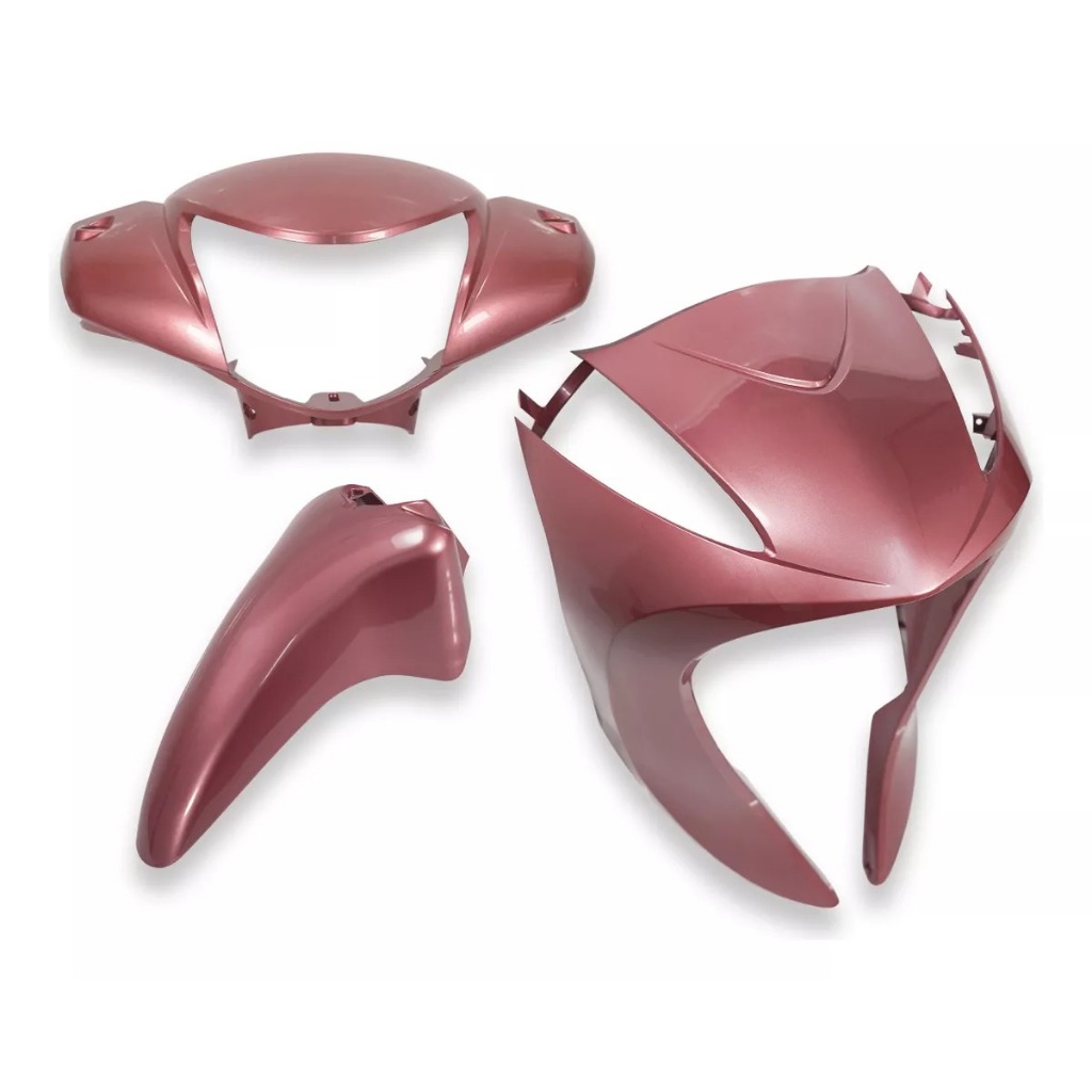 Kit Carenagem 3 Peças Biz 125 ES 2014 2015 Frontal+Carenagem do Farol+Paralama Dianteiro Rosa Jelly