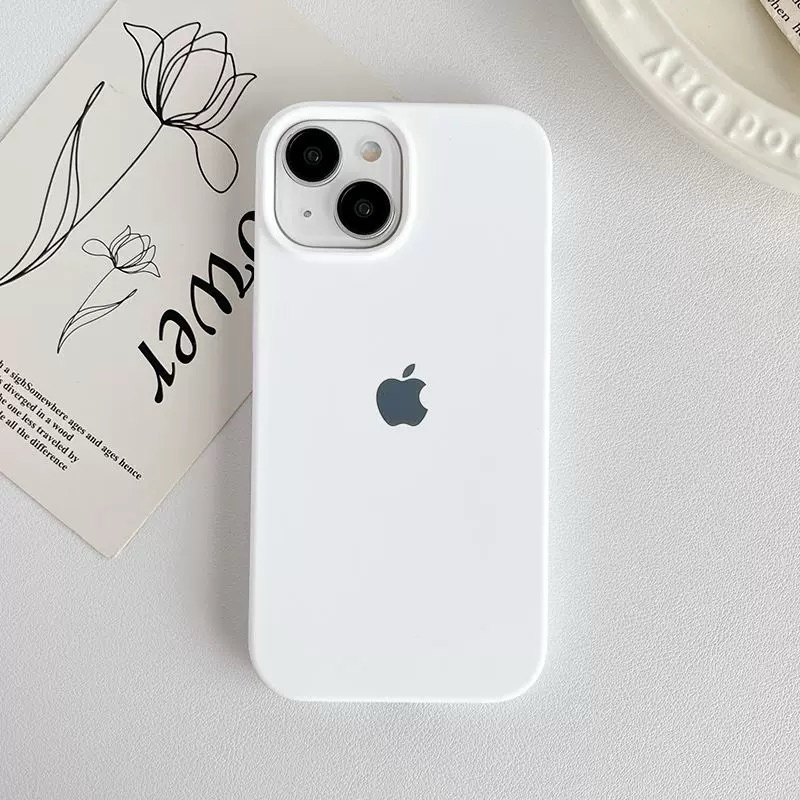Capinha Silicone Aveludada Cor PRETO BRANCO Para IPhone 7Plus/XR/11/13/14/15/15Promax/16/1...