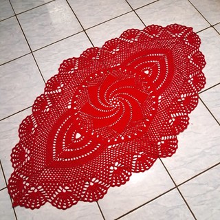 Tapete Rosa dos Ventos Grande de Crochê Caminho Trilho Centro de Mesa Cozinha Moda Casa Decoração
