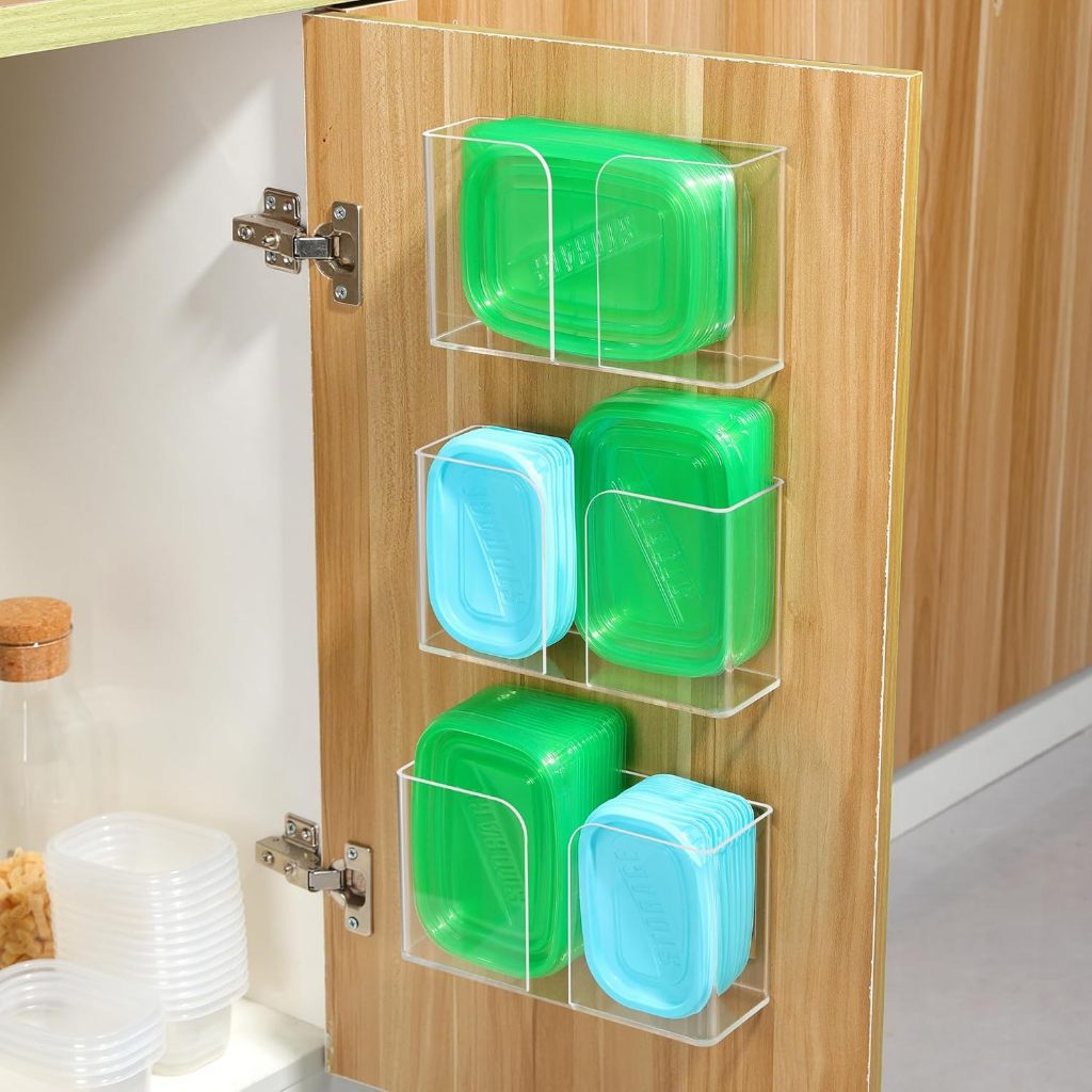 Organizador de Porta de Armário , Organizador de Armário de Cozinha para Tampas de tupperware embalagens plasticas