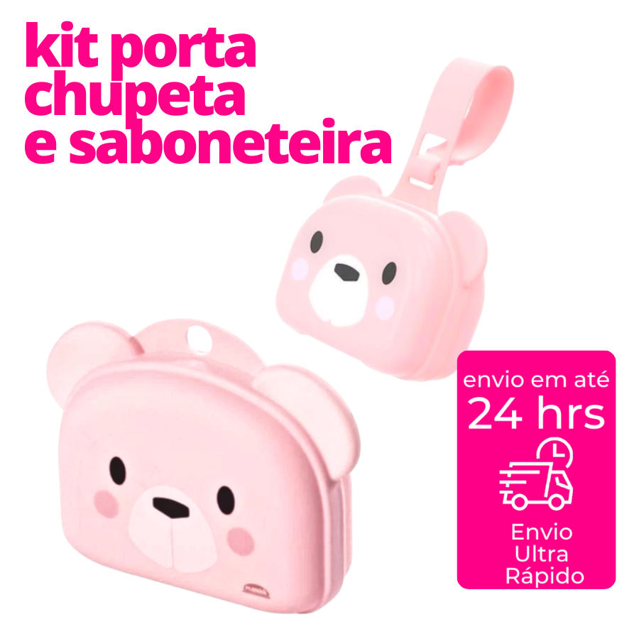 Kit com 02 peças Saboneteira Porta Chupeta Armazenamento Enxoval Bebê Infantil em Oferta na Shopee