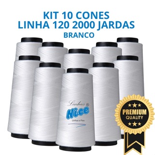 Kit 10 Linha 120 Cone 2000 Mil Jardas Para Maquina Costura Reta em Oferta na Shopee