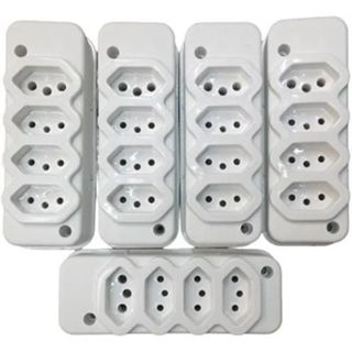 KIT TOMADA BARRA REGUA (ATACADO) 2, 3, 4, 5 ENTRADAS  PINO 10/20A REFORCADA em Oferta na Shopee