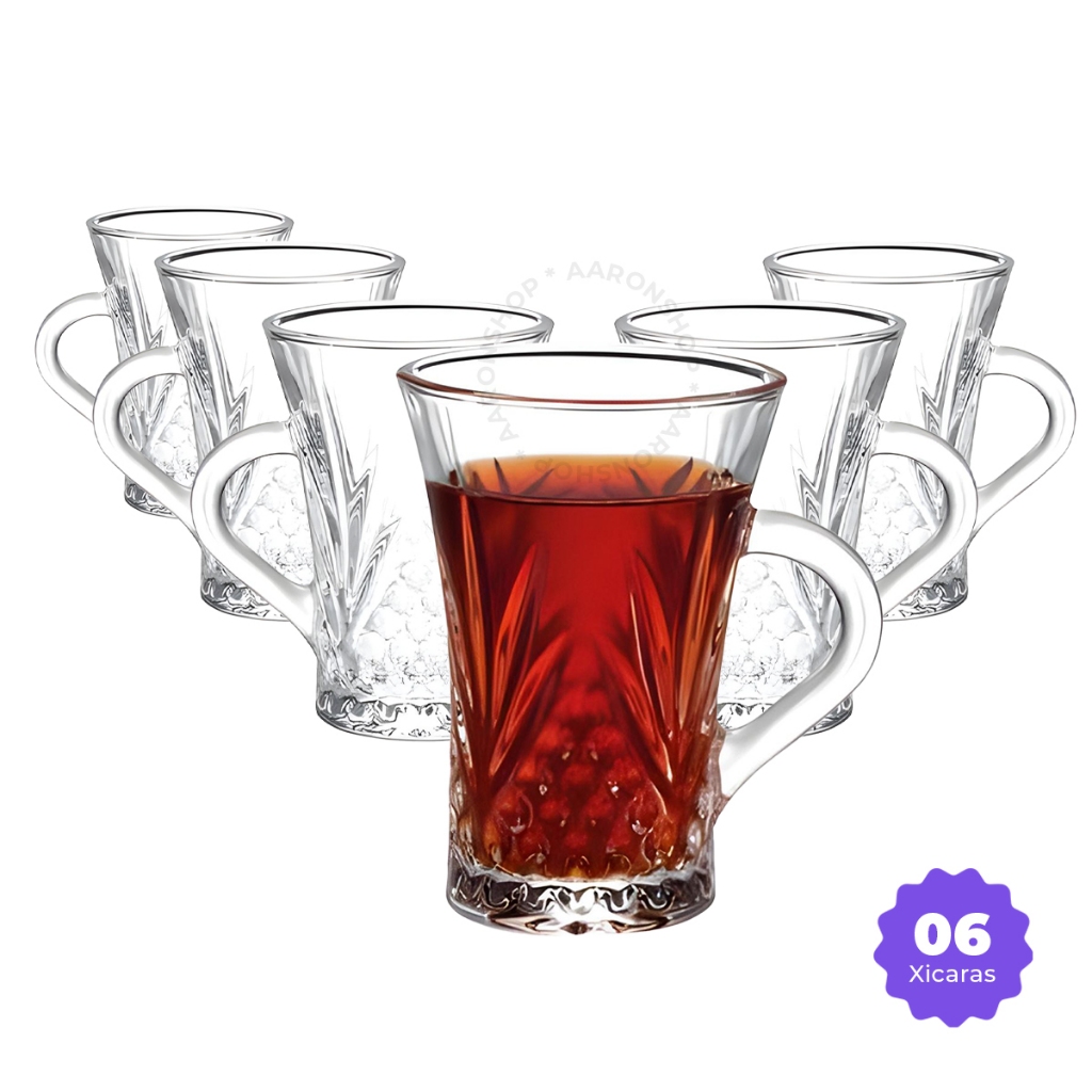 Kit 6 Xícaras de Vidro Elegantes 150ml para Café e Chá