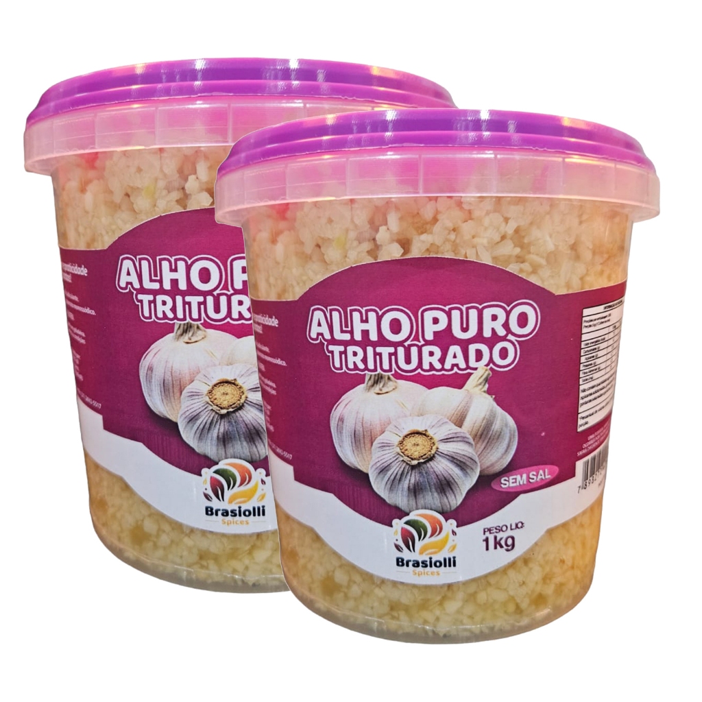 KIT - 2un Alho  Triturado Sem Sal - Pes. Líq 1kg em Oferta na Shopee