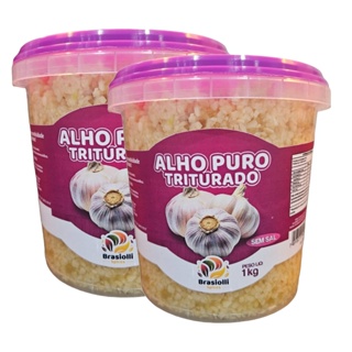 KIT - 2un Alho  Triturado Sem Sal - Pes. Líq 1kg em Oferta na Shopee