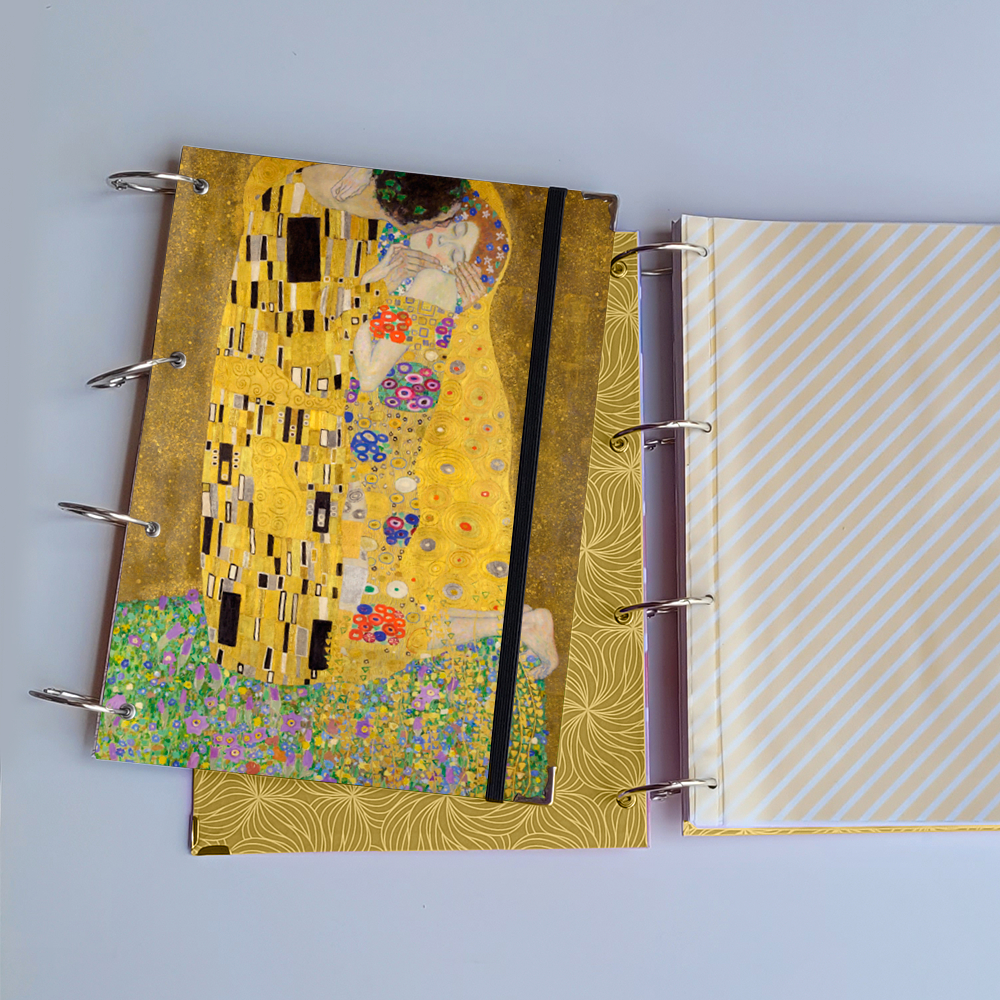 Caderno Argolado Quadro O Beijo (Somente Capa e Argolas) Universitário Colegial A5 Fichário