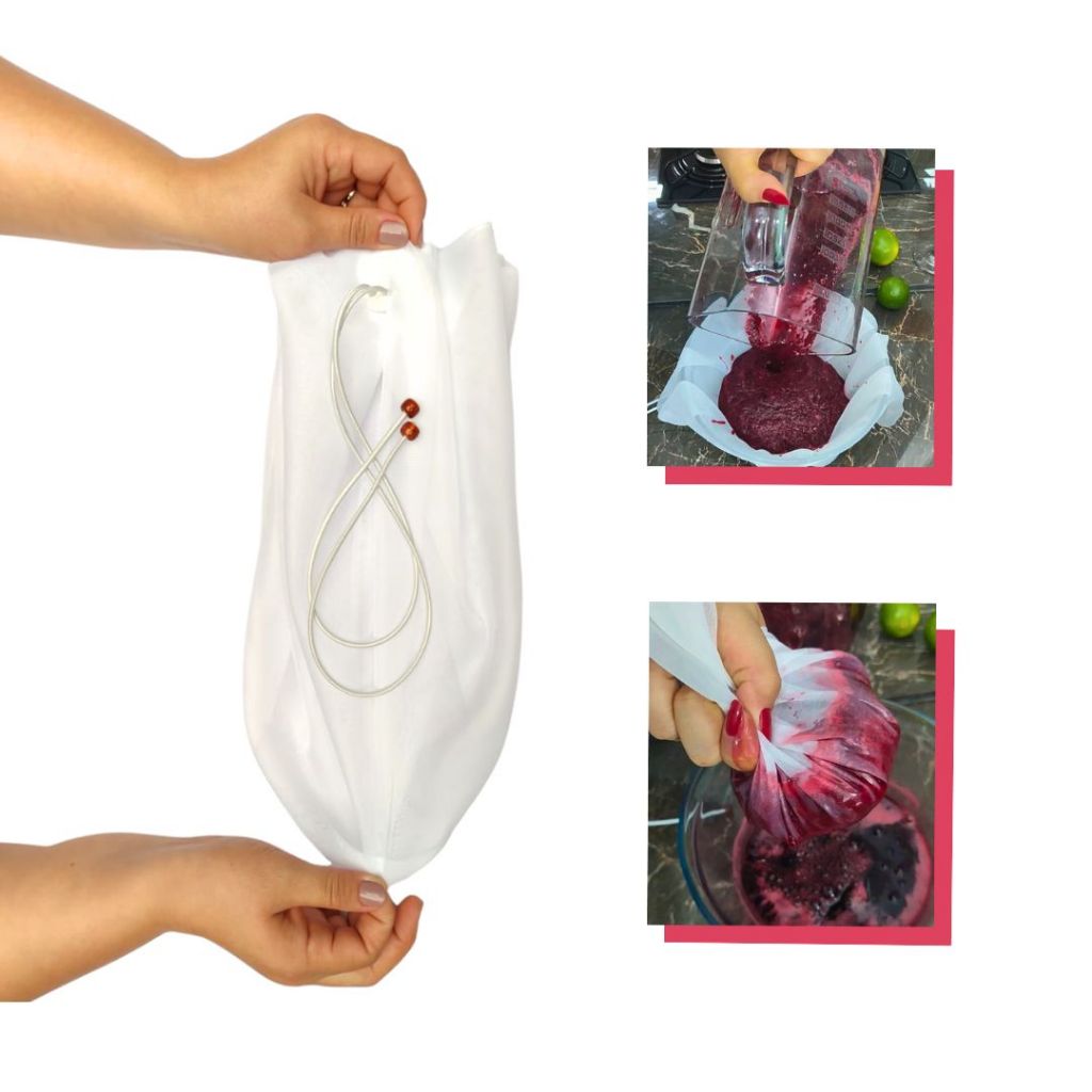 Coador de Voal-Branco-25cm Próprio p Kefir-Kombucha-Sucos