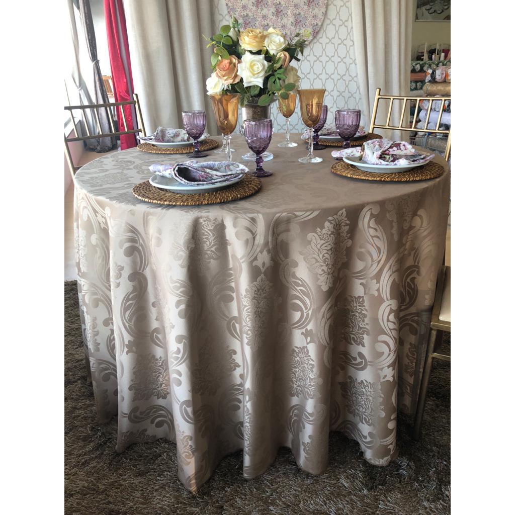 Toalha De Mesa Redonda 1,40mt Diametro Jacquard Mais Vendido