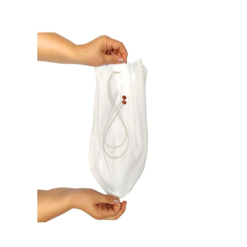 Coador de Voal-Branco-37cm Próprio p Kefir-Kombucha-Sucos