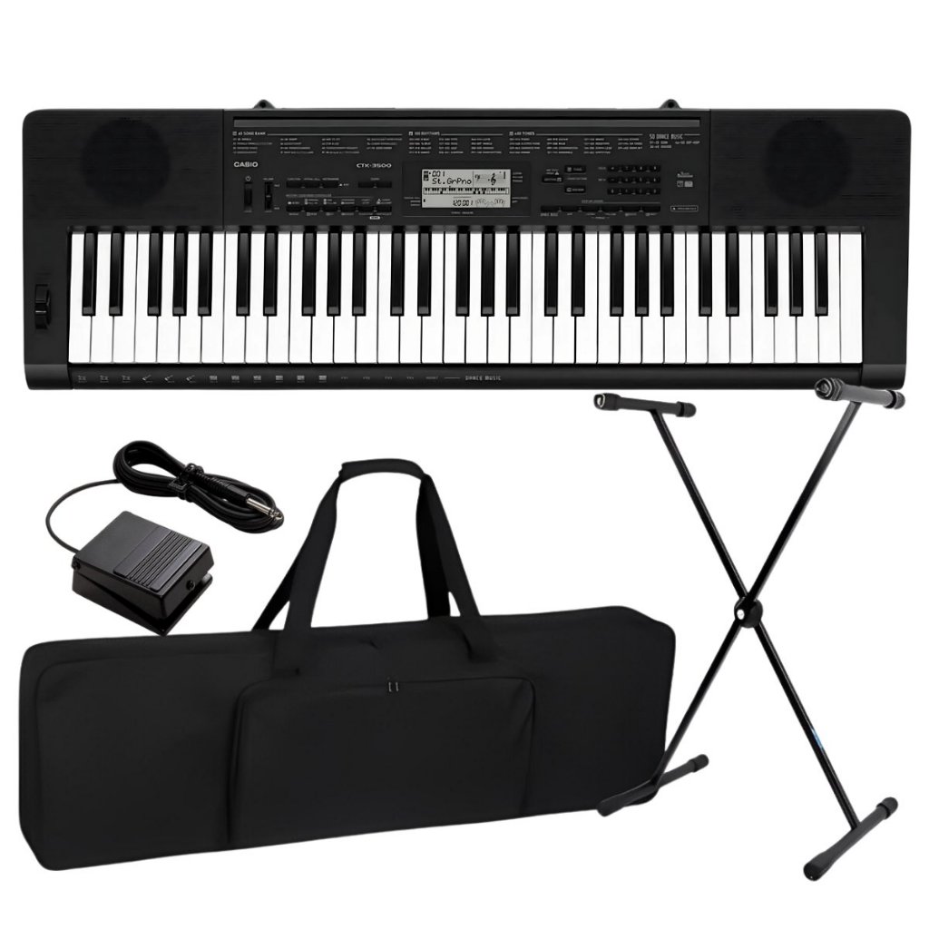 Kit Teclado Musical Casio Profissional Ctk3500 + Capa Suporte Pedal - Hobbies & Collections
