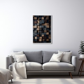 Quadro Decorativo Mosaico de Cores e Texturas Com Moldura Para Sala Quarto e Escritorio em Oferta na Shopee