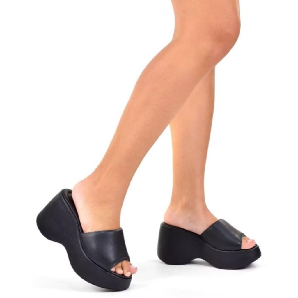 Sandália Tamanco Ortopédico Feminina Chinelo Plataforma Confortável Salto Alto Blogueira em Oferta na Shopee