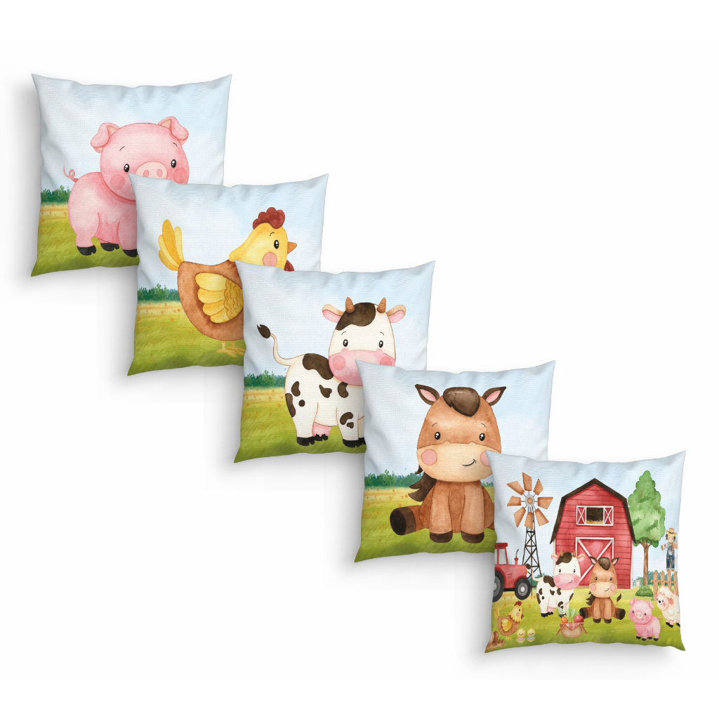 5 Capas para Almofadas Decorativas Infantil Fazendinha Aquarela em Oferta na Shopee